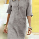 Vienna | V-Ausschnitt Halbarm Kleid