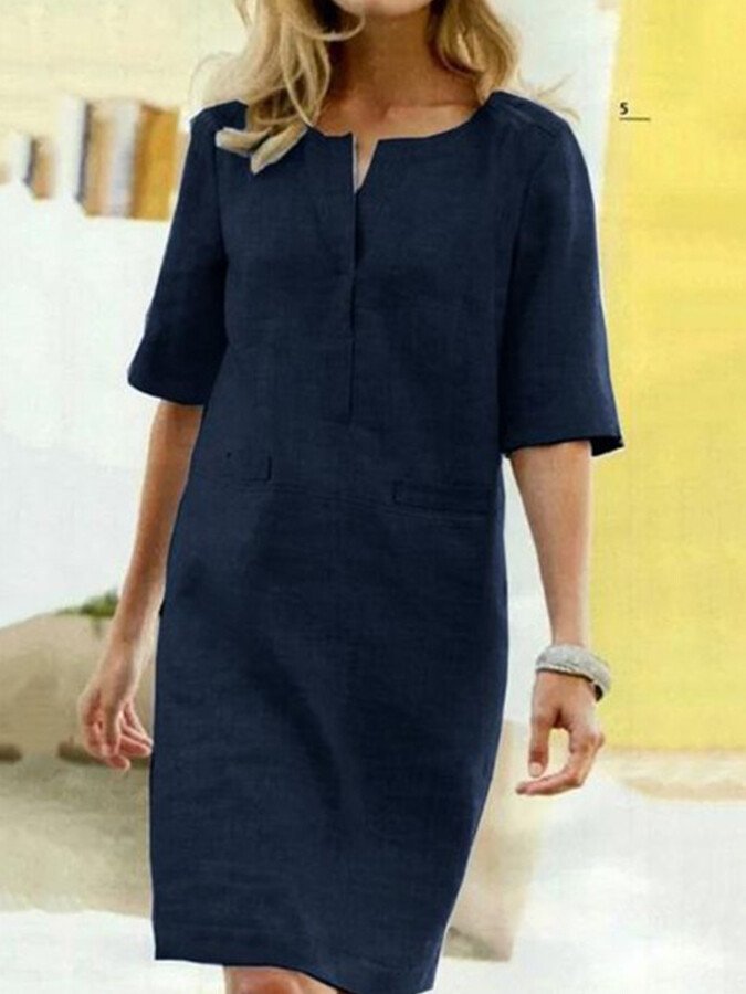 Vienna | V-Ausschnitt Halbarm Kleid