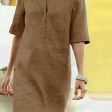 Vienna | V-Ausschnitt Halbarm Kleid
