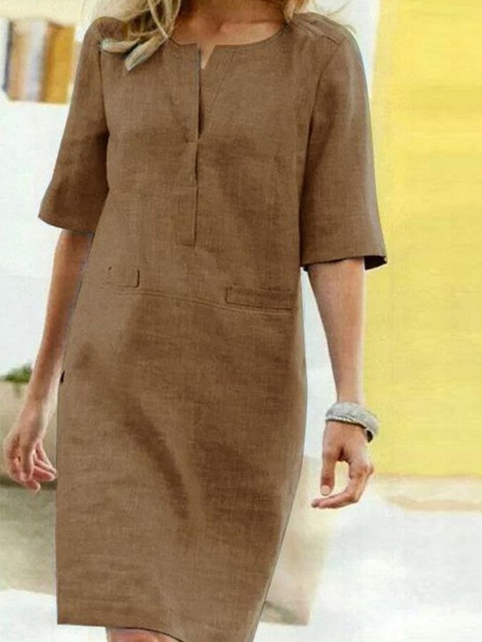 Vienna | V-Ausschnitt Halbarm Kleid