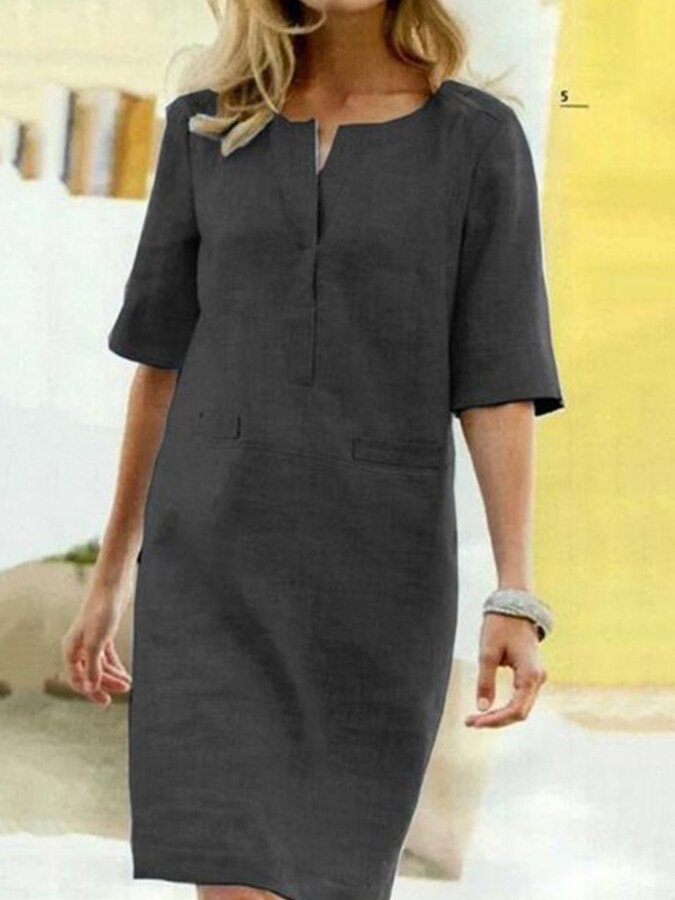Vienna | V-Ausschnitt Halbarm Kleid