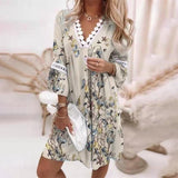 Cara | Mini sukienka wieczorowa w stylu boho z wzorem