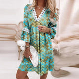 Cara | Mini sukienka wieczorowa w stylu boho z wzorem