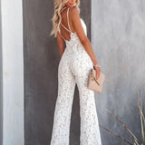 Eleanor | Tiefer V-Ausschnitt Spaghettiträger Jumpsuit