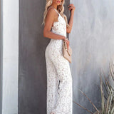 Eleanor | Tiefer V-Ausschnitt Spaghettiträger Jumpsuit