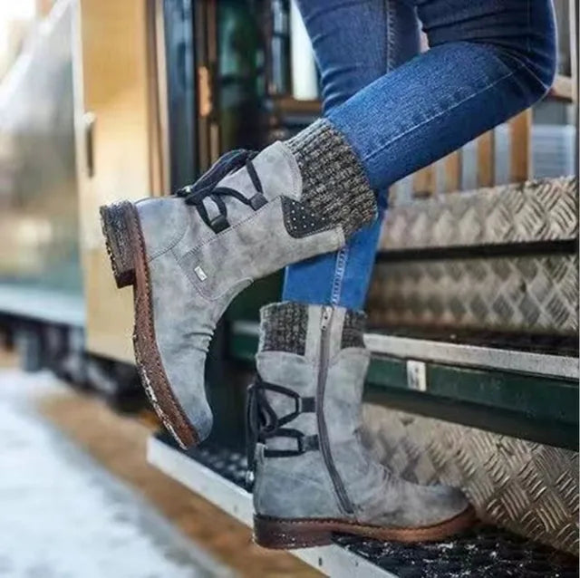 Stella | Botas de punta redonda acolchadas