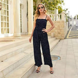 Charlotte | Weites Bein Gesmoktes Oberteil Jumpsuit