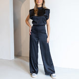 Ellie | Hoher Ausschnitt Weites Bein Jumpsuit