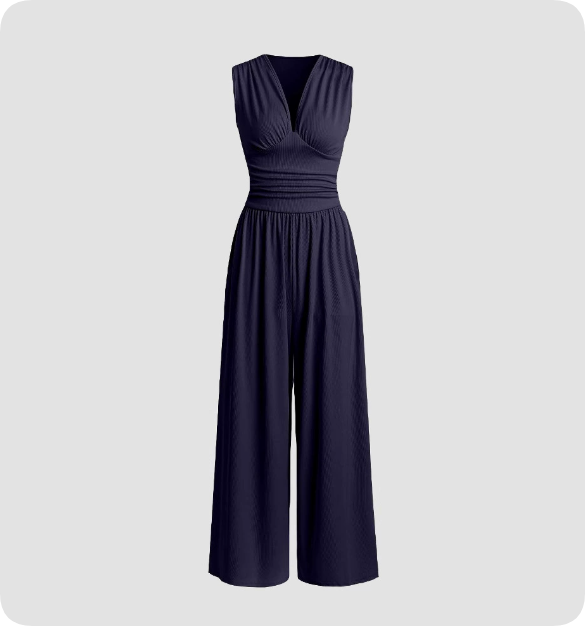 Zoey | Ärmellos Weites Bein Jumpsuit