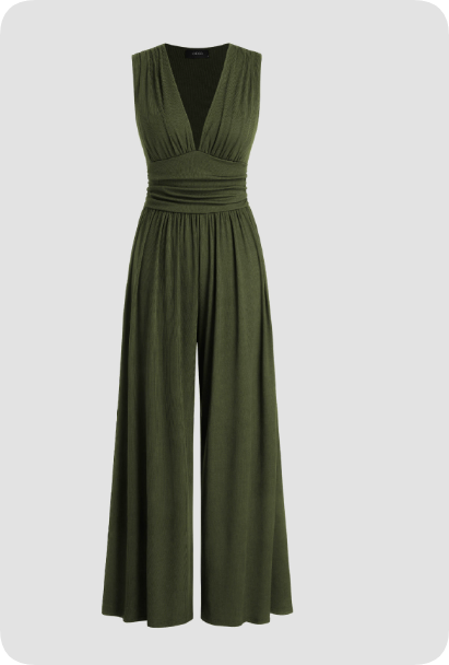 Zoey | Ärmellos Weites Bein Jumpsuit