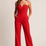 Madison | V-Ausschnitt Weites Bein Jumpsuit