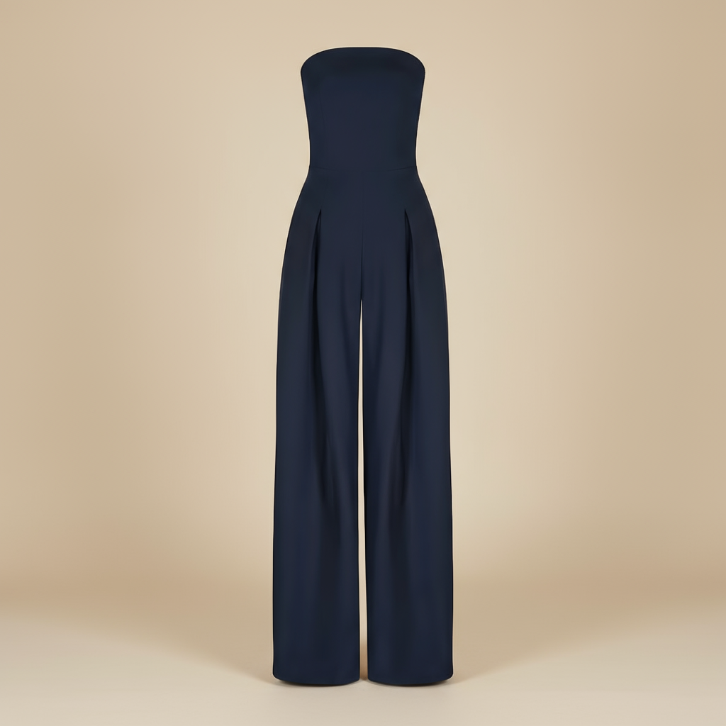 Ella | Trägerlos Weites Bein Jumpsuit
