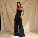 Ella | Trägerlos Weites Bein Jumpsuit