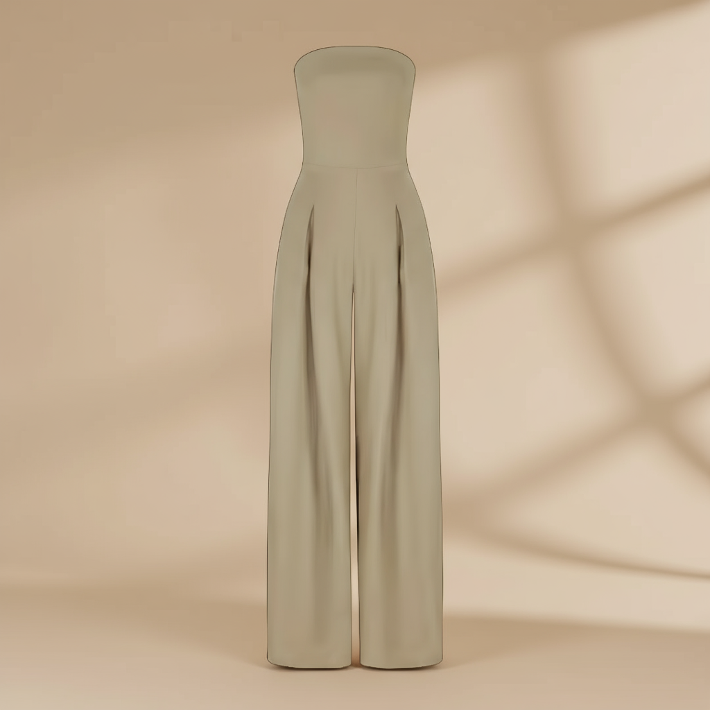 Ella | Trägerlos Weites Bein Jumpsuit