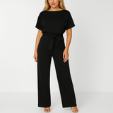 Natalie | Kurzarm Weites Bein Jumpsuit
