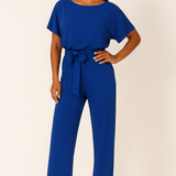 Natalie | Kurzarm Weites Bein Jumpsuit
