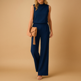 Sofia | Rundhals Weites Bein Jumpsuit