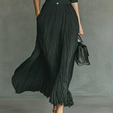 Belen | Reversible Collar Pleated Maxi Dress