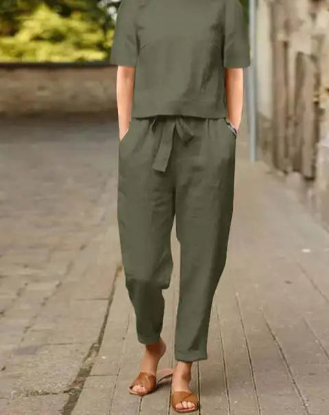 Libelle | Damen Moderne Hose und Oberteil Set | Zweiteilig