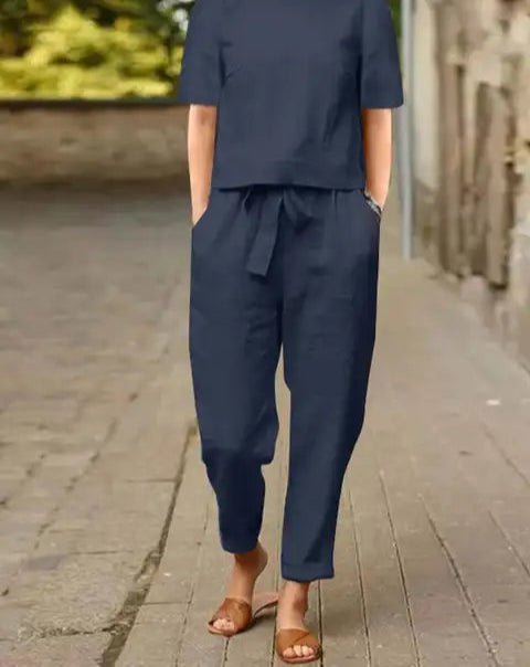 Libelle | Damen Moderne Hose und Oberteil Set | Zweiteilig