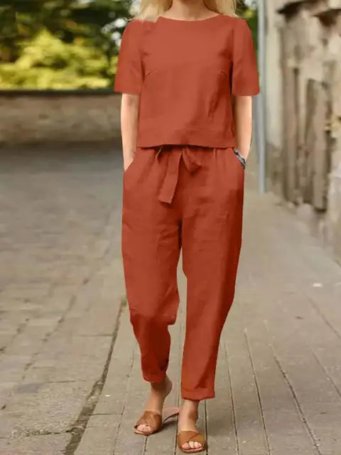 Libelle | Damen Moderne Hose und Oberteil Set | Zweiteilig