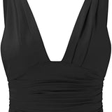 Emalina | Damen Elegante Crop Oberteil | Stilvoll