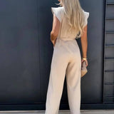 Willow | Fitted Jumpsuit with Ruffle Sleeves