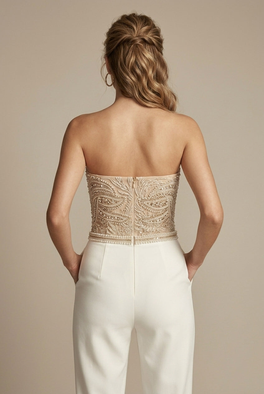 Hazel | Herzausschnitt Trägerlos Jumpsuit