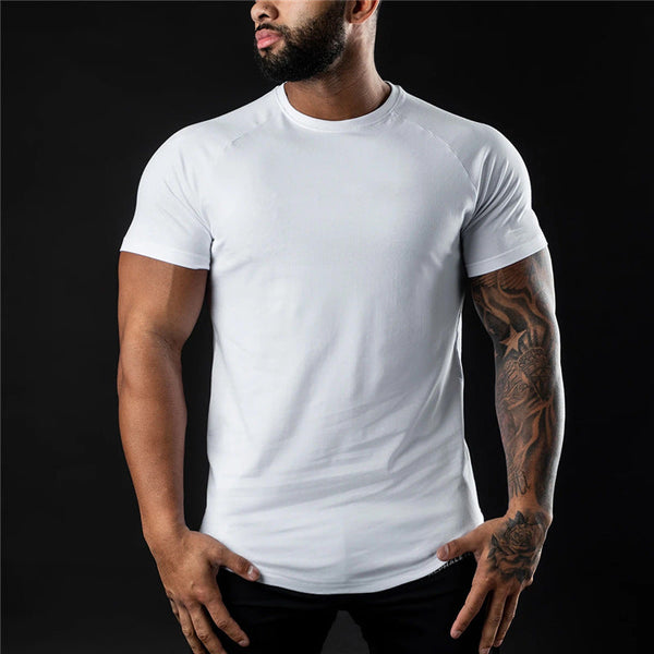 Herren Schlanke Passform Einfach T-Shirt