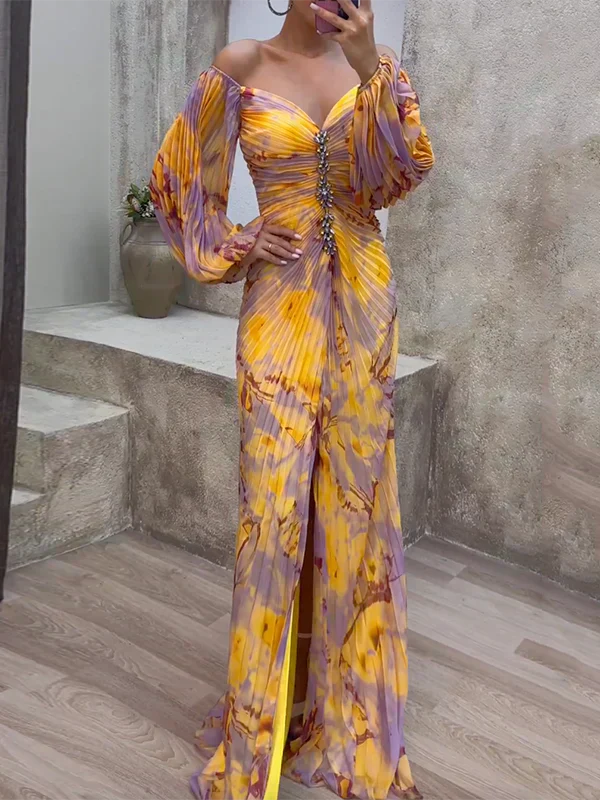 Deborah | V-Ausschnitt Hochzeitsgastkleid