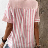 Caroline | Striped Boat Neck Blouse