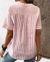 Caroline | Striped Boat Neck Blouse