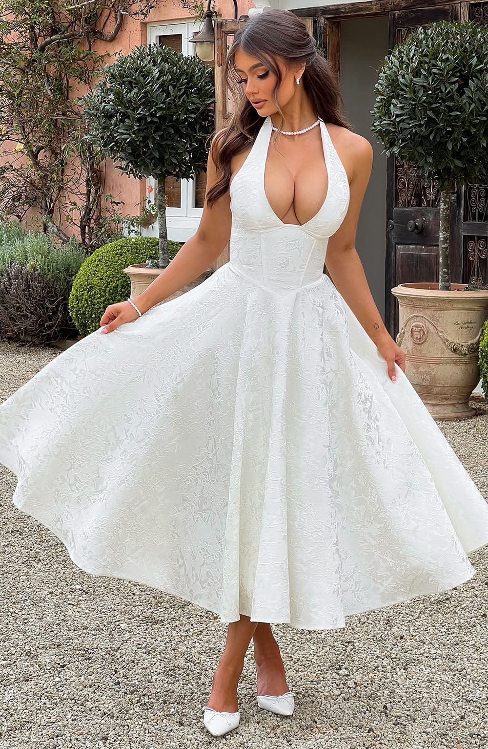 Simone | V-neck Embellished Wedding Guest Dress