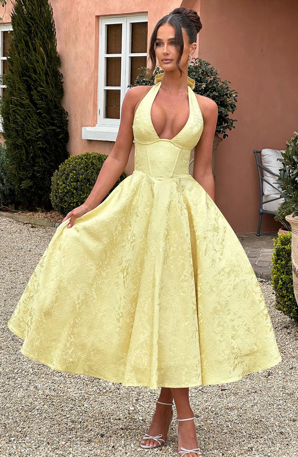 Simone | V-neck Embellished Wedding Guest Dress