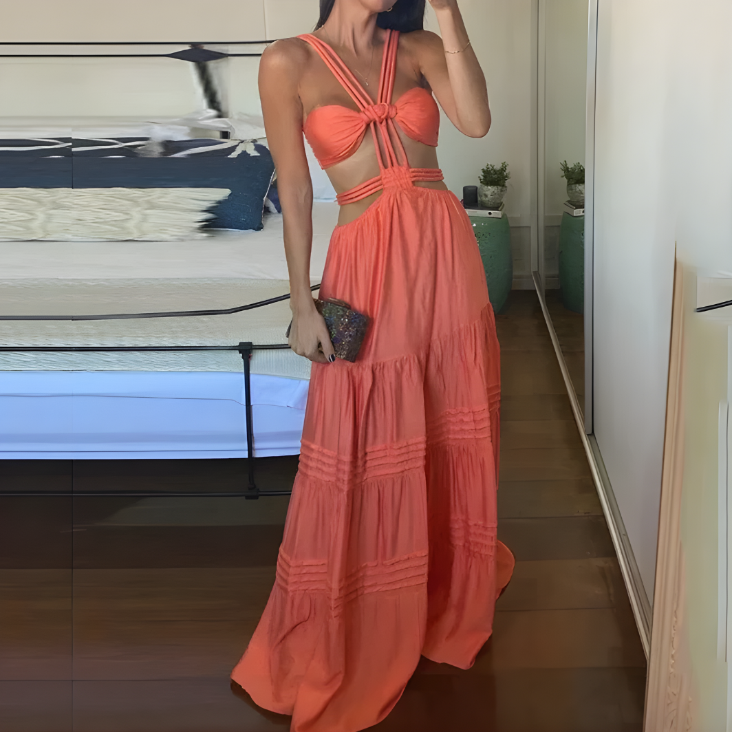 Damen Ärmellos Maxi Sommerkleid