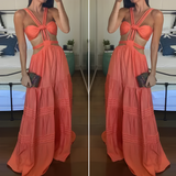 Damen Ärmellos Maxi Sommerkleid