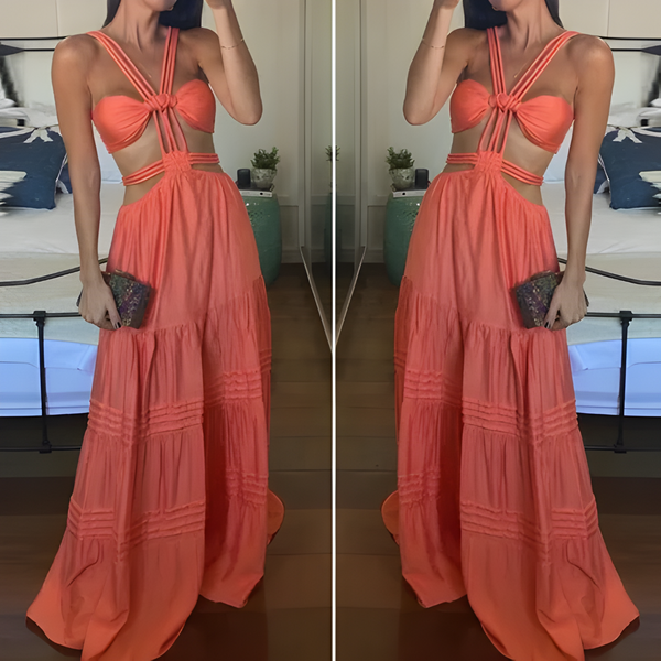 Damen Ärmellos Maxi Sommerkleid