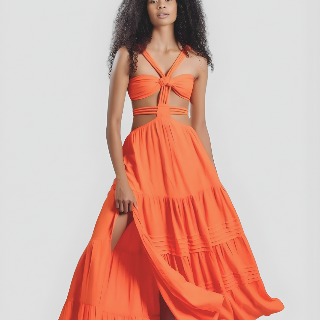 Damen Ärmellos Maxi Sommerkleid