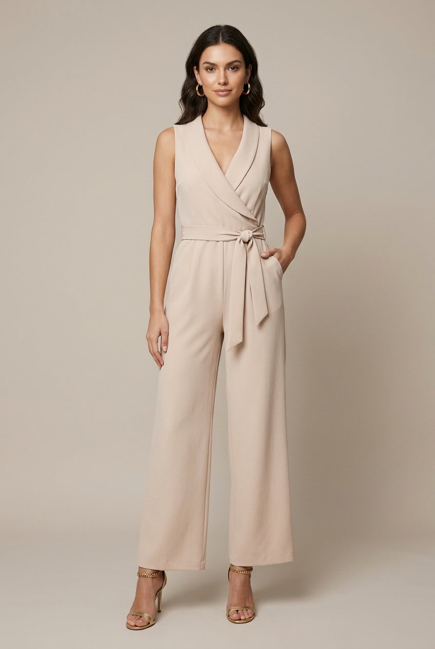 Lucy | Weites Bein Langarm Jumpsuit