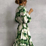 Yolanda | Langarm Stufig Maxikleid