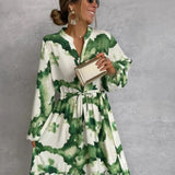 Yolanda | Langarm Stufig Maxikleid