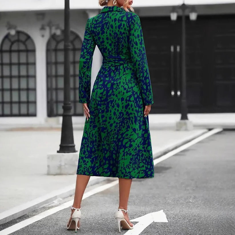 Ainsley | Tailliert Durchgeknöpft Midi Hemdblusenkleid