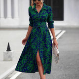 Ainsley | Tailliert Durchgeknöpft Midi Hemdblusenkleid