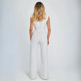 Hannah | Weites Bein Ärmellos Jumpsuit