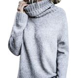 Damen Winter Rollkragen Longpullover