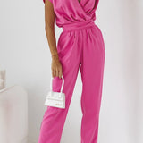 Amelia | Tiefer V-Ausschnitt Gürtel Jumpsuit