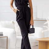 Amelia | Tiefer V-Ausschnitt Gürtel Jumpsuit