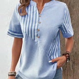 Caroline | Striped Boat Neck Blouse