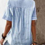 Caroline | Striped Boat Neck Blouse