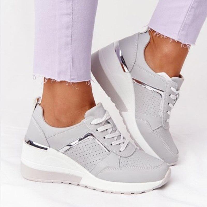 Damen Trendig Hohe Sneaker | Glanzend